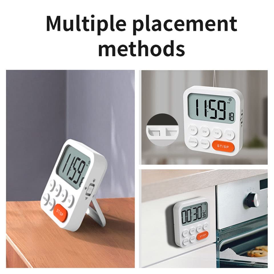 LCD Digital Timer Kitchen Countdown Stopwatch Cooking Clock Time for Shower Study Counter