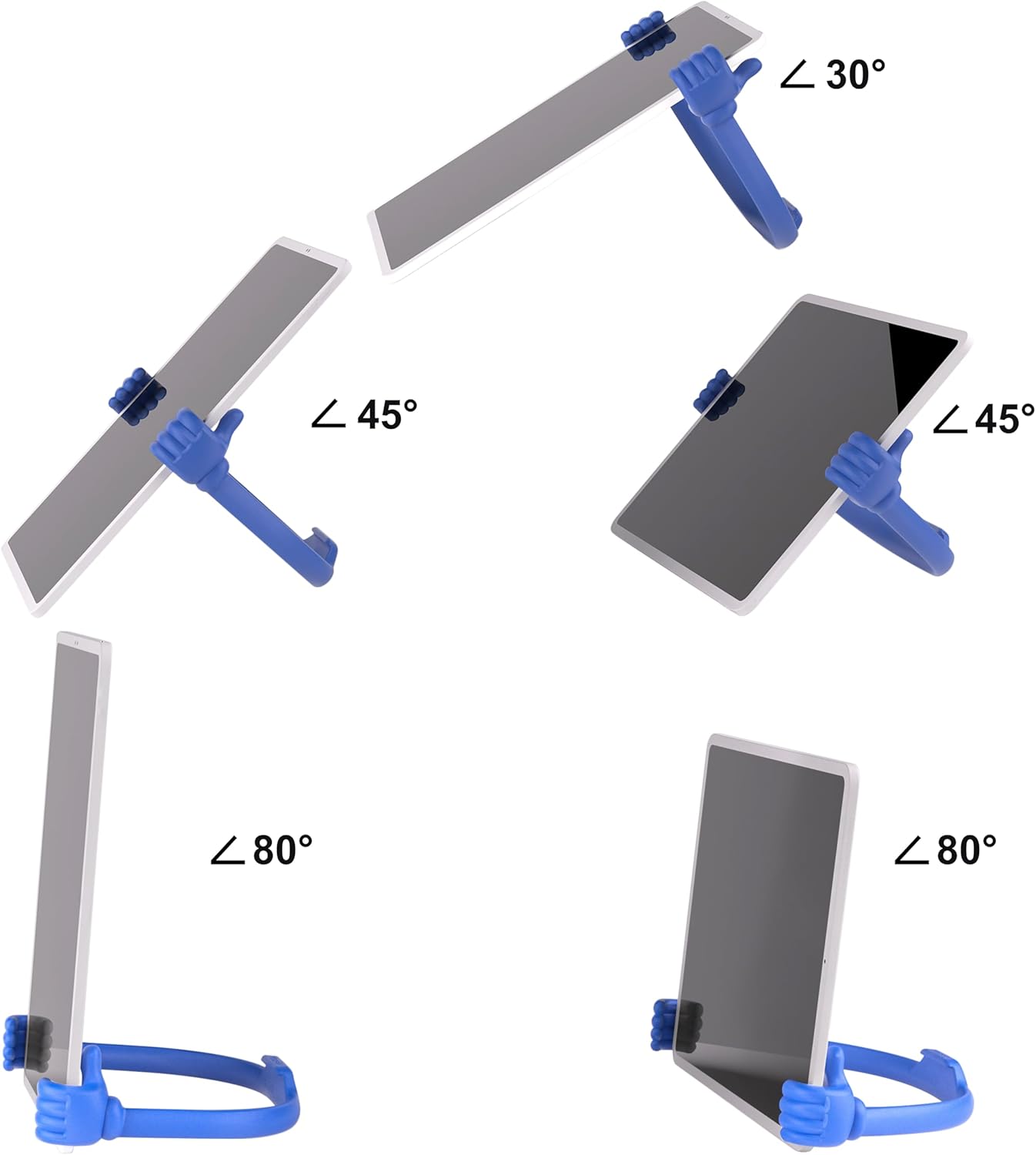 Honsky Adjustable Tablet Stand, Portable Phone Holder for Desk Bed - Multi-Angle Drawing Stand Compatible with All Tablets (Blue)