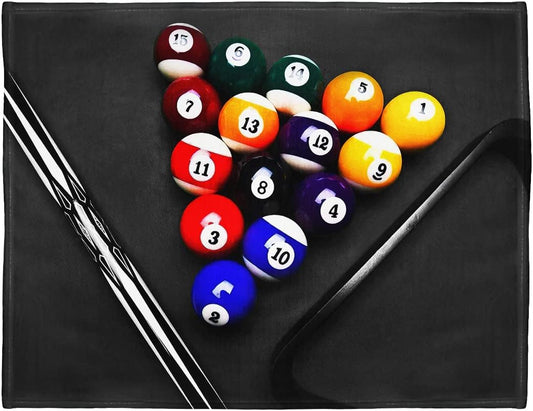 Soft Warm Fleece Throw Blanket for Couch Sofa and Bed Pool Table Billiard Balls 40"X50"