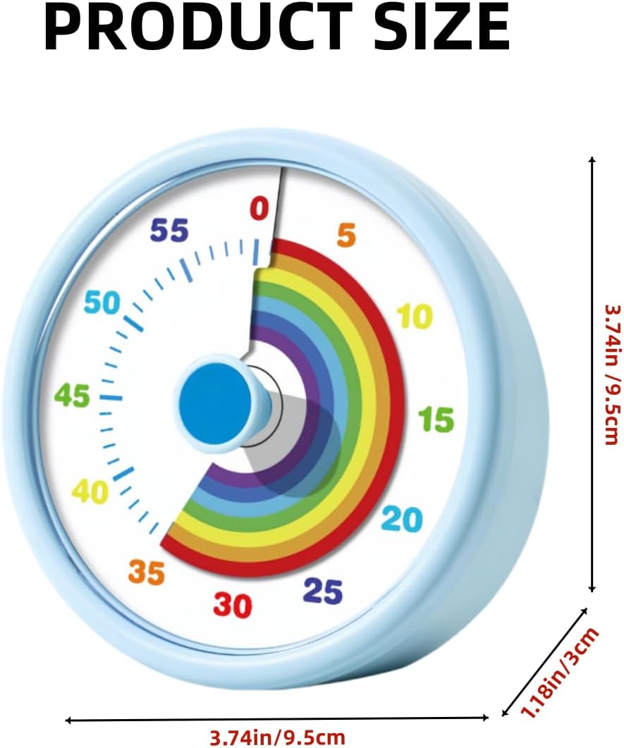 Visual Timer for Kids, 60 Minute Time Timer Kids Timer for Classroom Home Office, Countdown Timer for Cooking Teaching Working Meeting, Pomodoro Timer Kitchen Timer (Blue)