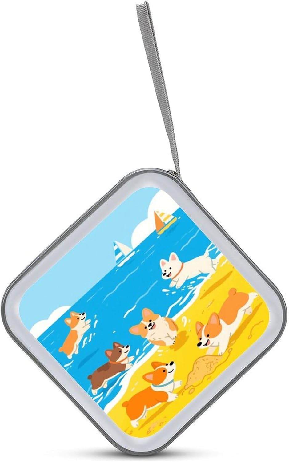 Cute Dogs CD Case Portable Zipper CD Case 40 Capacity Hard Plastic DVD Cases Holder Large Storage Disc Wallet Bag for Car Home Travel DVD Collection Bag