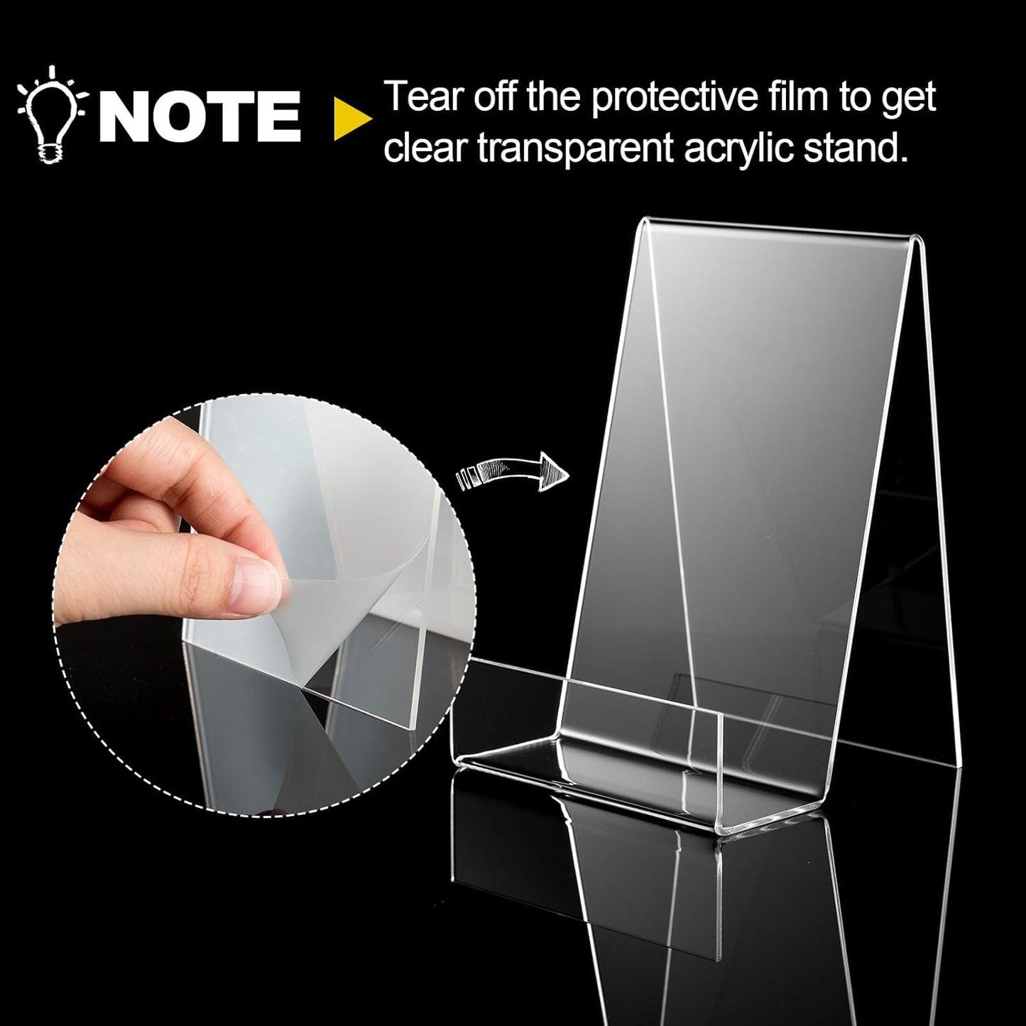 12 Pack Display Stand with Ledge, Acrylic Book Display Stand Tablet Holder Easel Holder for Displaying Pictures, Books, Albums, Music Sheets, Notebooks, Artworks, Cds, Small