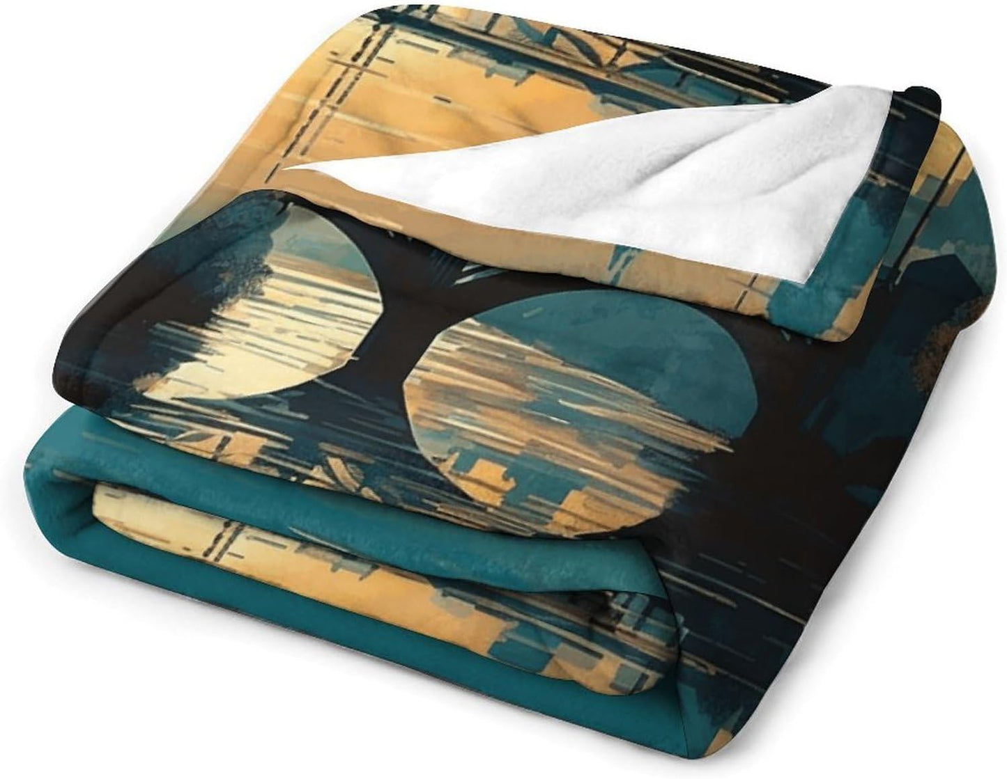 Hand Drawn Buildings Throw Blanket for Couch Super Soft Warm Lightweight Throw Blankets Cozy Flannel Bed Blanket Cute Decorative Blankets for All Seasons Home Decor Gift 40"*50" （100 * 130cm）