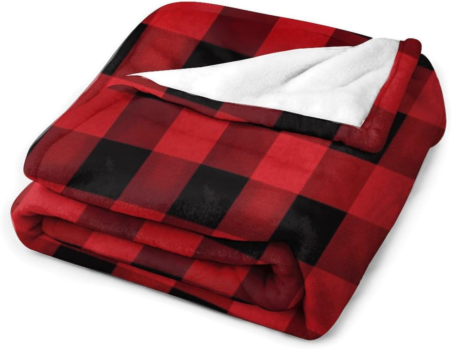 Red Black Buffalo Check Plaid Pattern Throw Blanket for Couch Super Soft Warm Lightweight Throw Blankets Cozy Flannel Bed Blanket Cute Decorative Blankets for All Seasons Home Decor Gift 30"*40"（76*10