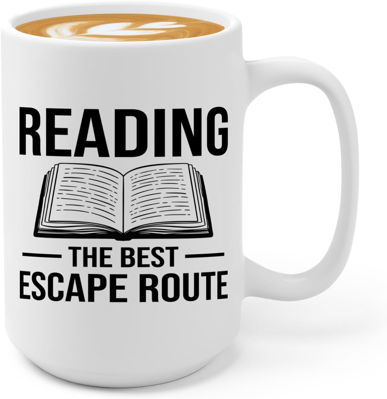 Book Lover Coffee Mug 15oz White -Reading The Best - Bookworm Literature Library Book Lover Reader Booked Editor Intellectual Studious