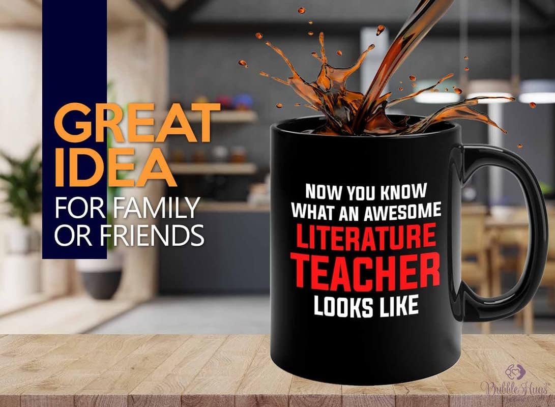 Subject Teacher Coffee Mug 11oz Black - literature teacher looks - Reading Teacher English Classroom Metaphors Literal Books Lover Language Grammar