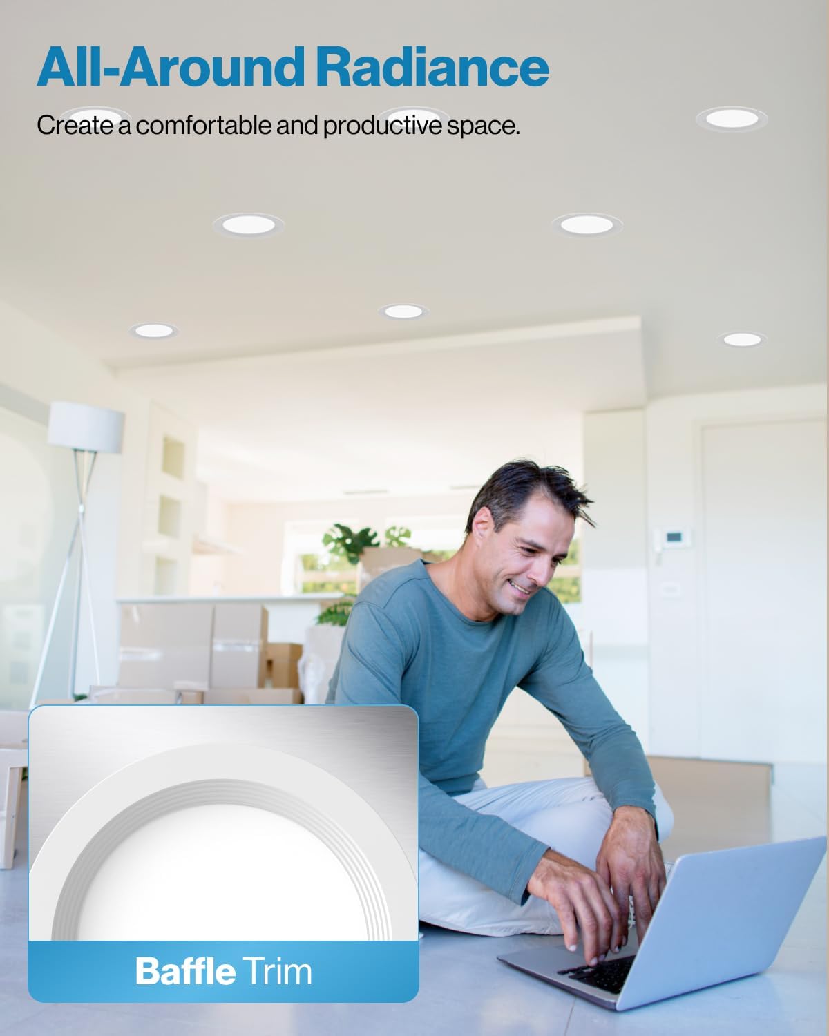 Sunco 12 Pack 6 Inch LED Recessed Light, Ceiling Canless Recessed Lights, Baffle Trim Ultra Thin, 850 LM, 14W, 6000K Daylight Deluxe, Dimmable, Wafer Thin with Junction Box.