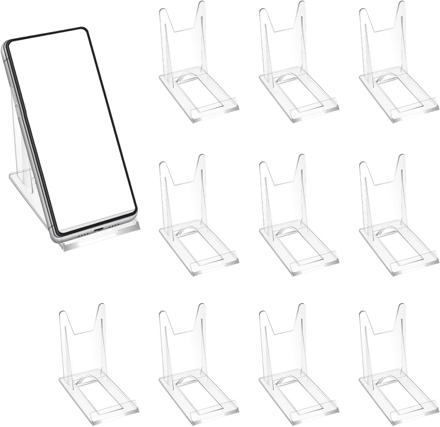 10 Sets Book Display Stand, Adjustable Plate stand for display, Acrylic Book Stand, Clear Book Holder for Pictures, CD, Magazine, Post Card Album Holder for Home Office Decor (10 Pcs)