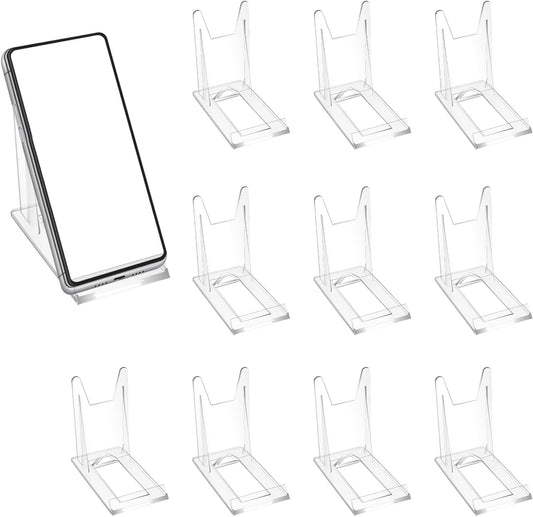 10 Sets Book Display Stand, Adjustable Plate stand for display, Acrylic Book Stand, Clear Book Holder for Pictures, CD, Magazine, Post Card Album Holder for Home Office Decor (10 Pcs)