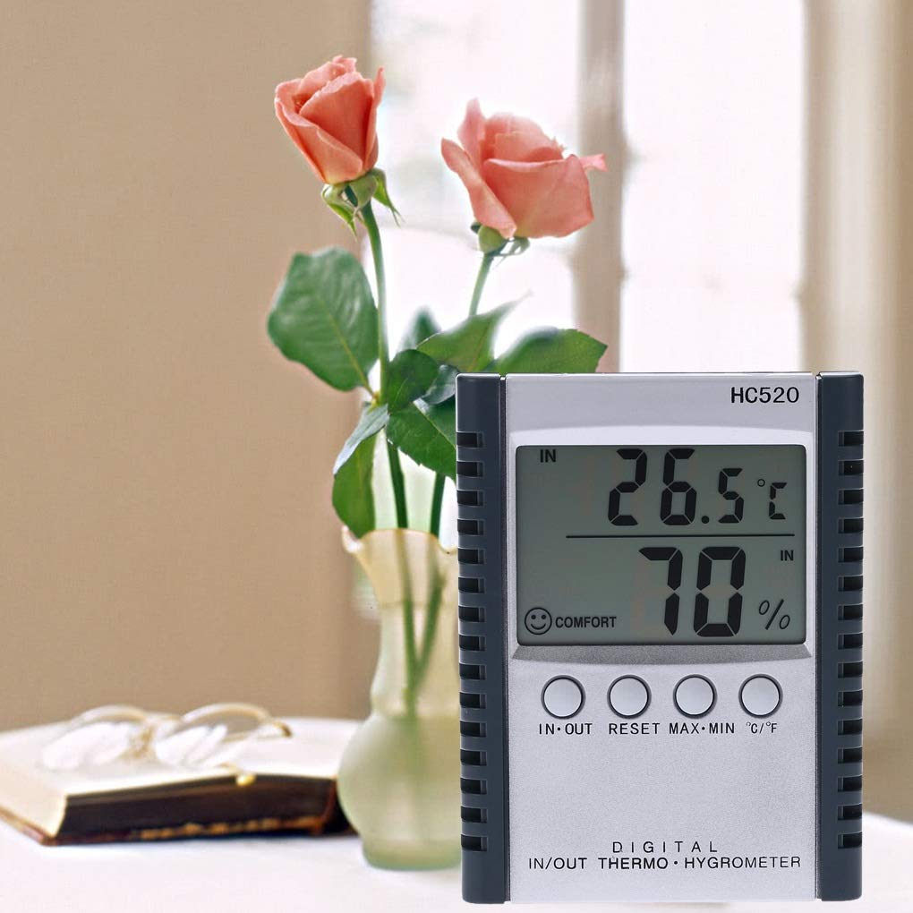 LCD Digital Indoor/Outdoor Thermometer Hygrometer Temperature Humidity Measurement C/F Max Min Value Display