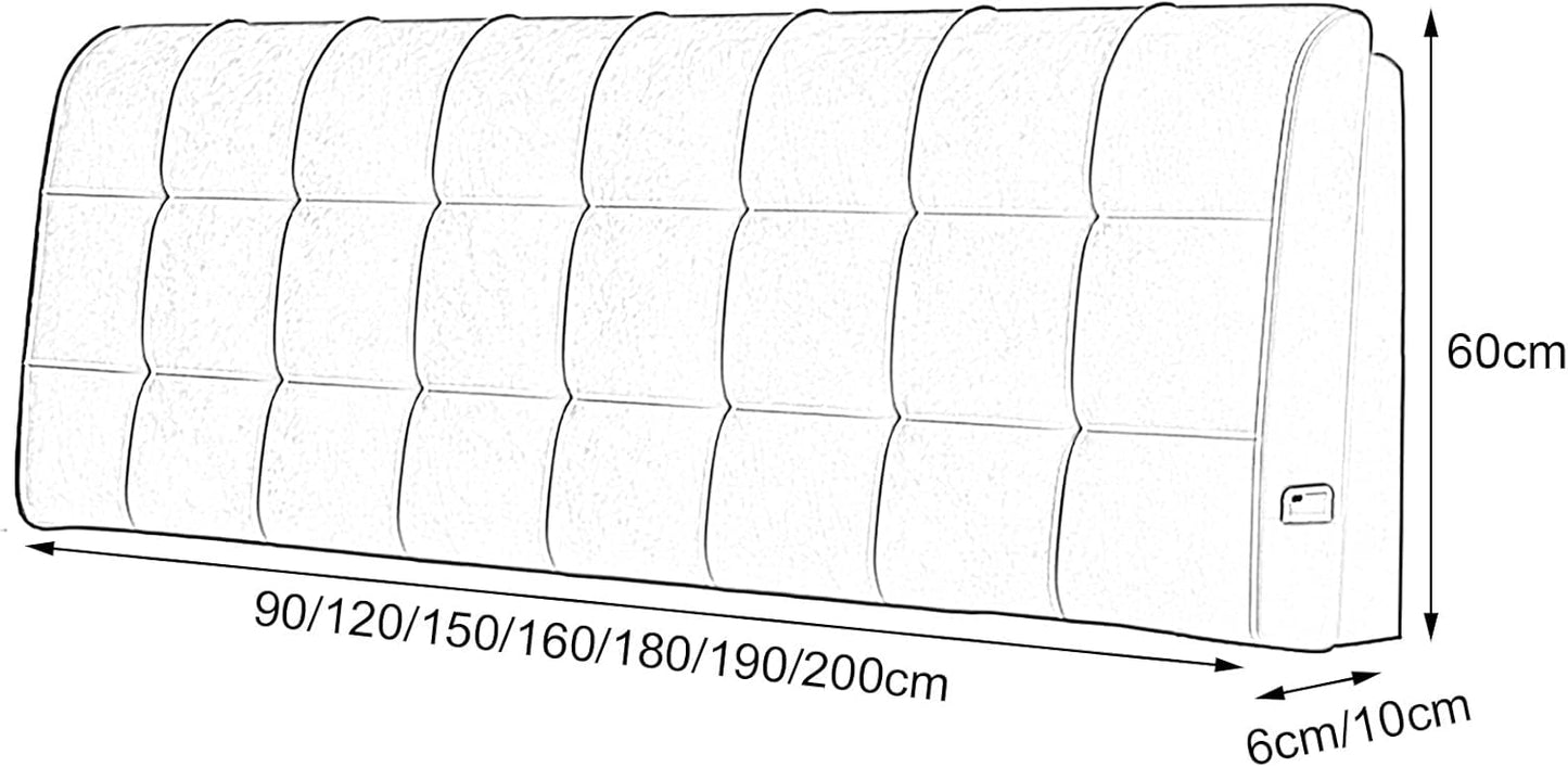 Headboard Bed Backrest Cushion Comfort Upholstered Lumbar Support Pad Used for Home Office Sofa Bed Reading Pillow Customizable (Color : Dark Gray Size : 160X60X10CM) (Dark Gray 180X60X10CM)