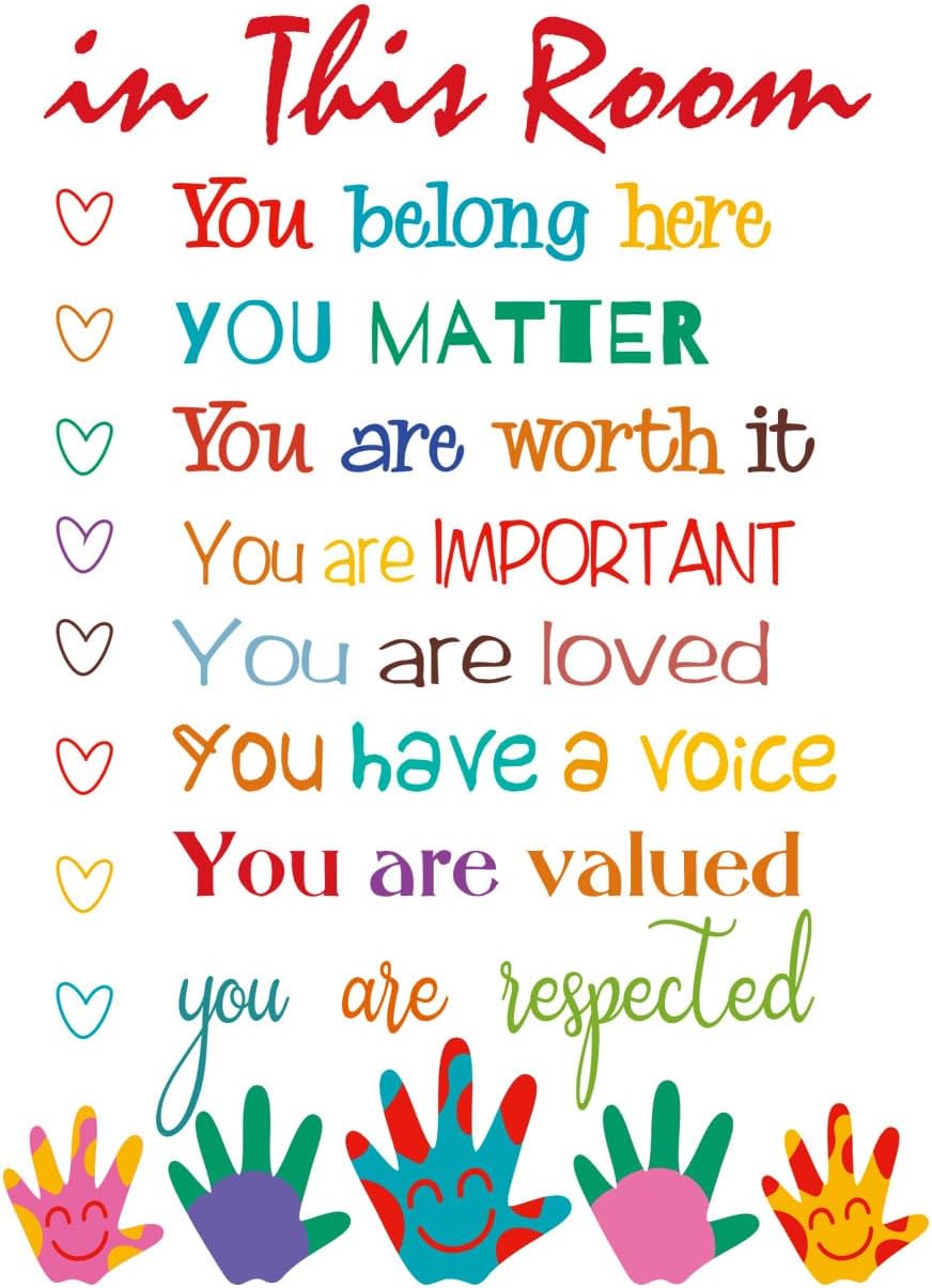 ColorfuI Inspirational Wall Decals Positive Saying in This Room Quotes Wall Stickers Coloful Peel and Stick Wall Decals for Bedroom Nursery Playroom Daycare School Classroom Decor