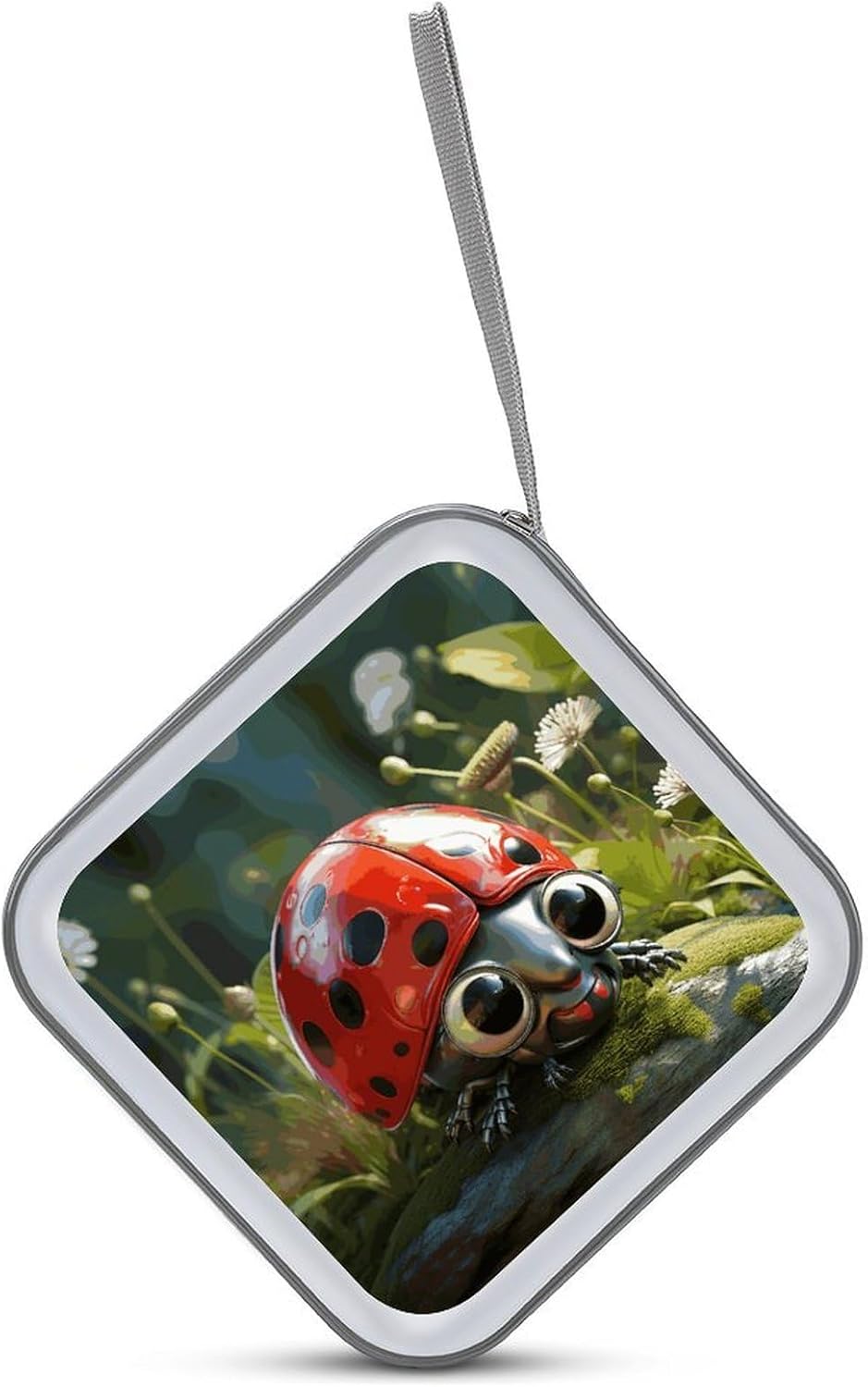 Cartoon Ladybug CD Case 40 Capacity Case Zipper CD Collection Bag with Handles Cover DVD Storage Hard Plastic DVD Disc Cases Storage Binder for Car Home Office Travel