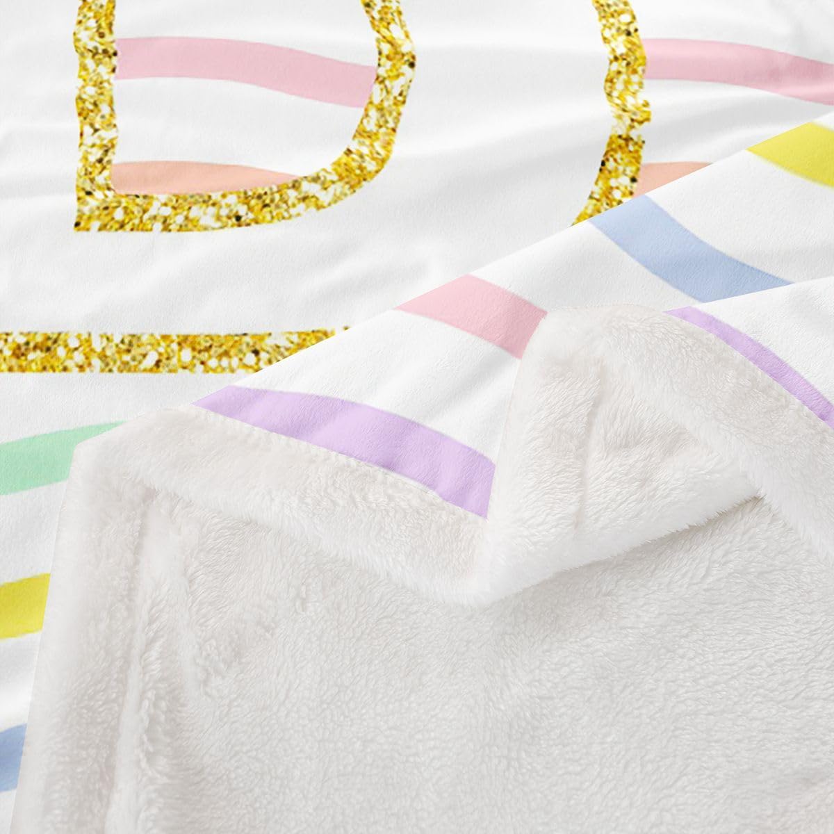 Personalized Initial Letter B Fleece Throw Blanket 40"x50" Kids Abstract Sherpa Blanket Plush Fuzzy for Boys Girls Teens Modern Striped for Bed Couch Chair Living Room Soft Microfiber Geometric