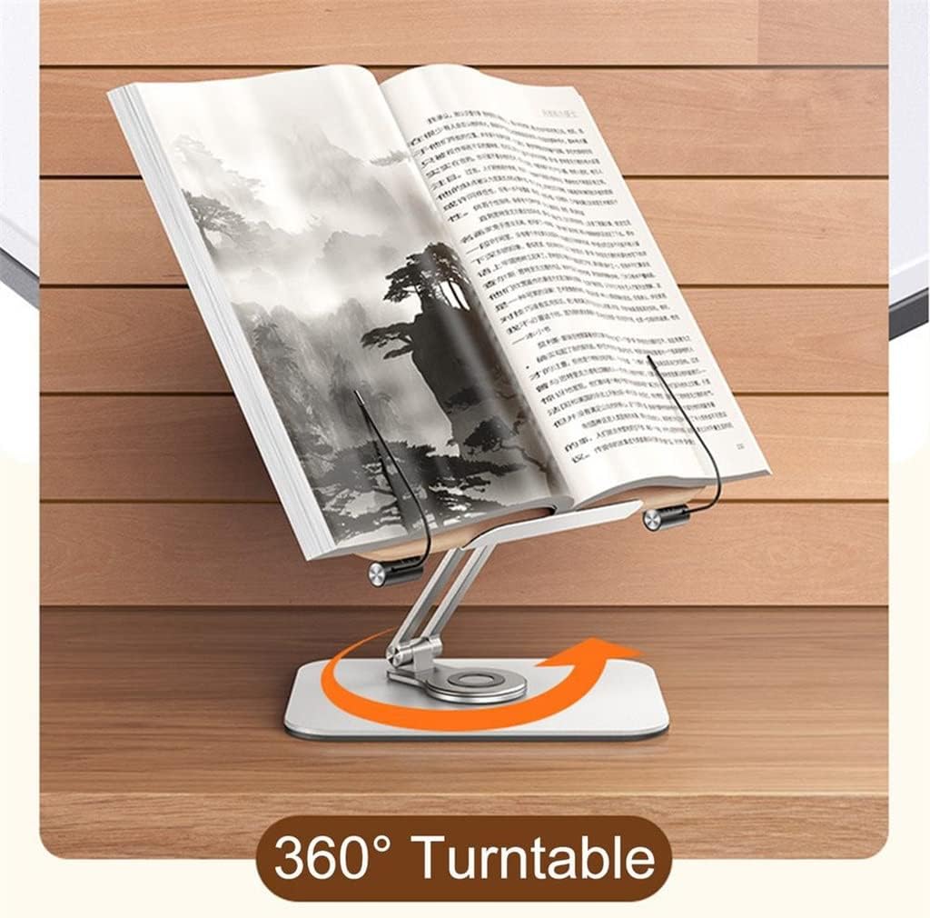 360 Rotating Book Stand Read Holder Foldable Aluminum Alloy Notebook Support Home Study