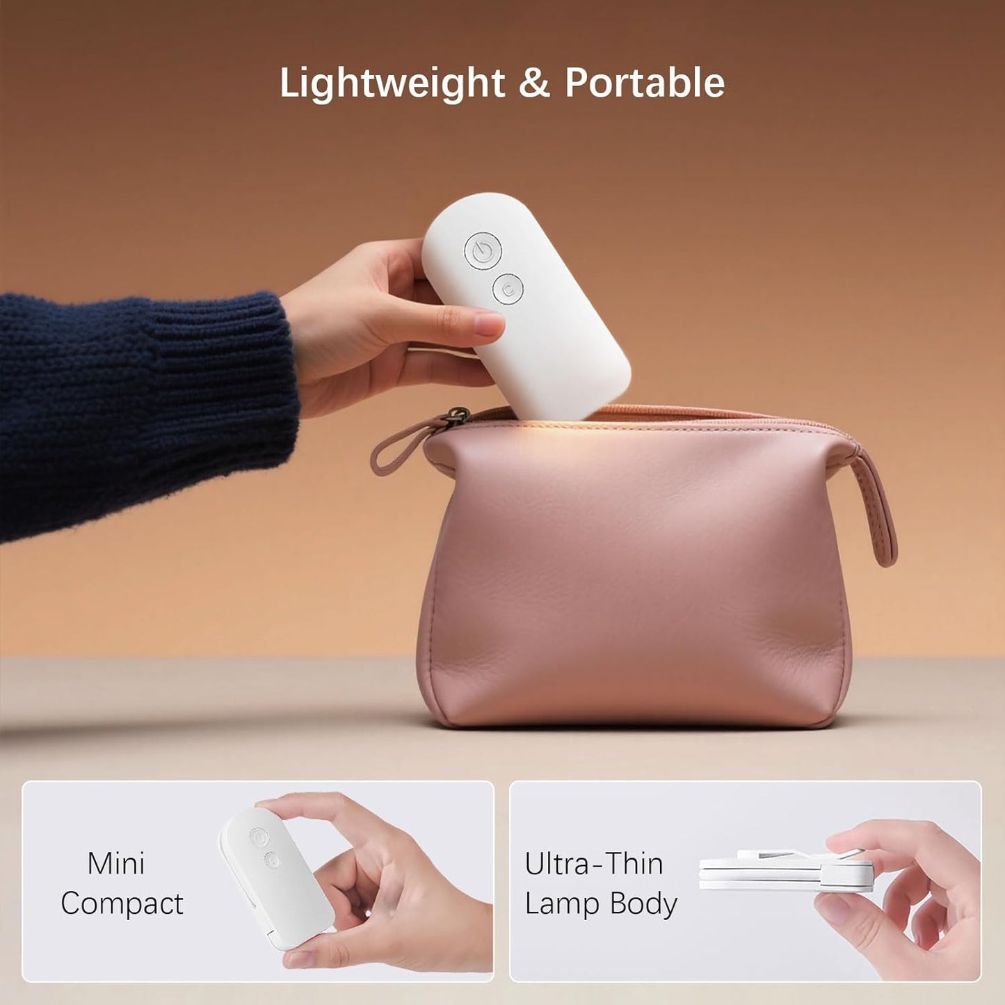 Portable LED Reading Lights, Eye Caring 3 Color Temperatures and Dimming Brightness Book Lights, Lightweight USB Rechargeable Clip-On Lamp for Book Lovers Night Reading (White)