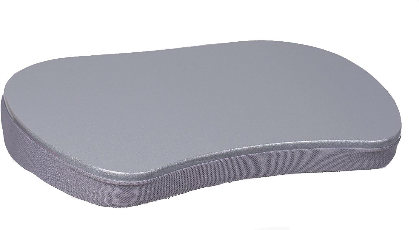 Sofia + Sam Mini Lap Desk with Memory Foam Cushion | Handle | Fits Laptops Up to 15" | Work from Home | Silver | Portable Travel Desk | Reading Writing and Coloring