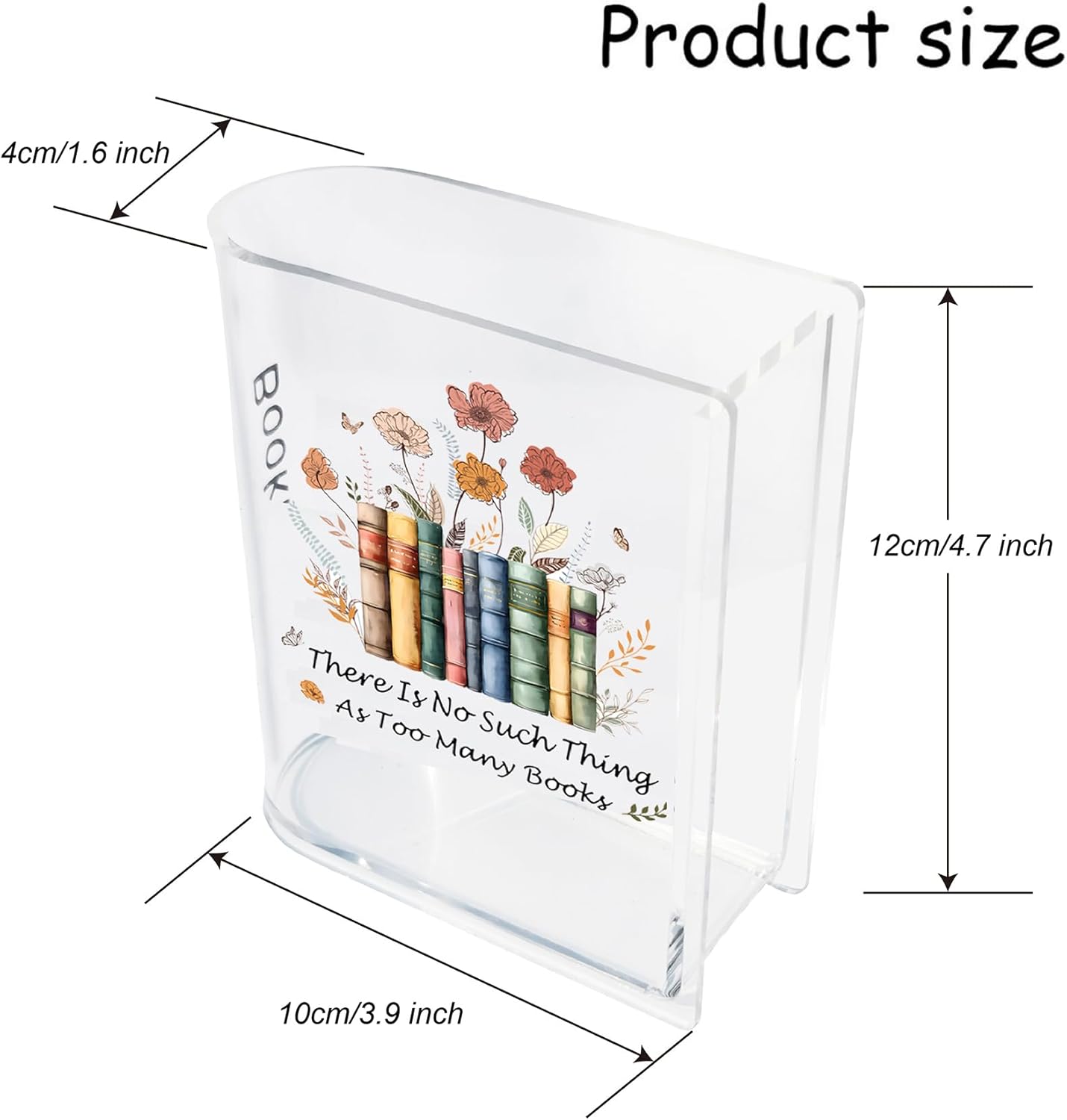 Bookmarks Holders Bookshelf Bookcase Decor, Home Office Desk Organizer Accessory, Book Marks Pencil Pen Holder, Friends Book Lover Gifts (Flower)