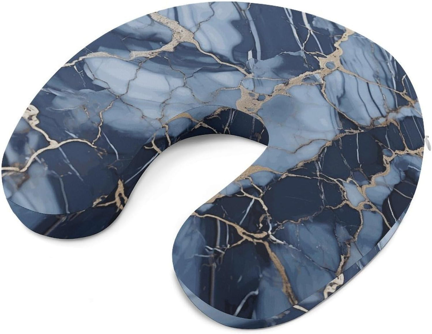 Marble Pattern Neck Pillow Memory Foam U Shaped Pillows Portable Pillows for Shoulder Travel Head Support Pillow with Concealed Zipper for Airplane Car Home Office