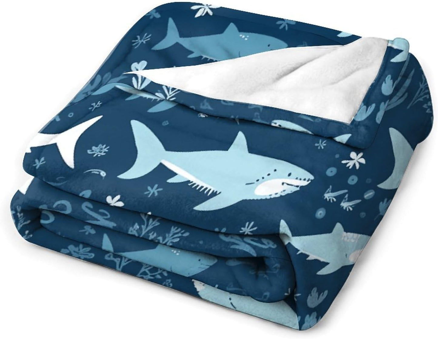 Sharks Blanket Super Soft Lightweight Throw Blanket Cute Cozy Warm Bed Blanket Decorative Fuzzy Blanket All-Season Home Decor Gift for Sofa Couch Living Room 50"*60"（130 * 150cm）