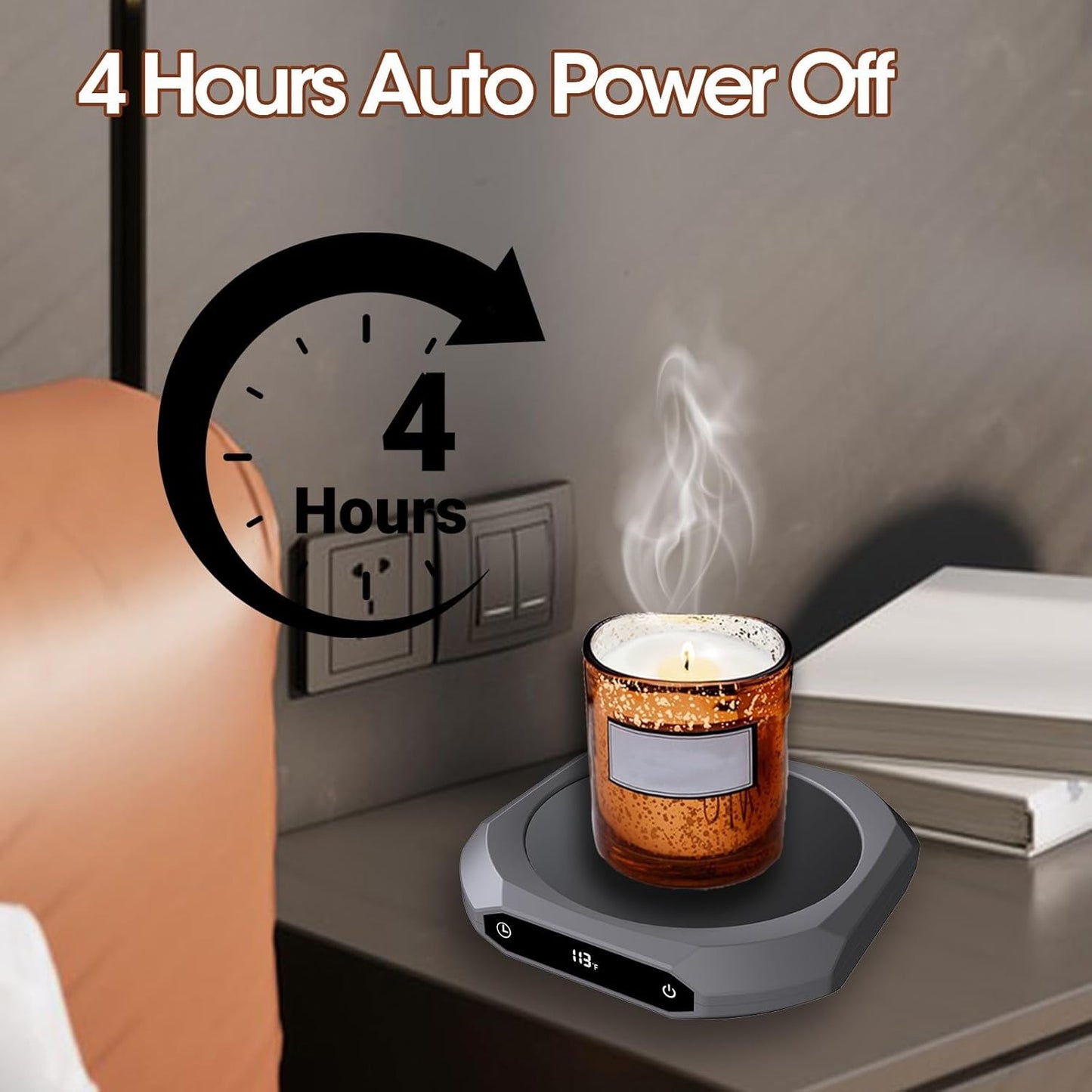 Mug Warmer for Desk - 36W Smart Coffee Cup Warmer with Timer, Auto Shut Off, 3 Heat Settings, Keep Your Coffee Warm for Office Hours,Perfect Coffee Gifts (Gray)