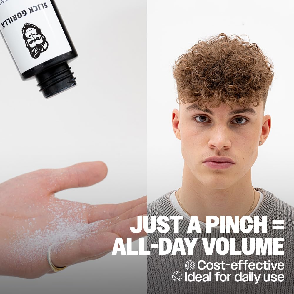 Slick Gorilla Hair Styling Powder for Men 0.70 oz (20ml) | Texture Powder | Matte Finish | 24 Hours All Day Hold | Adds Volume & Texture | Lightweight | Non-Sticky | No Shine | Texturizing Product