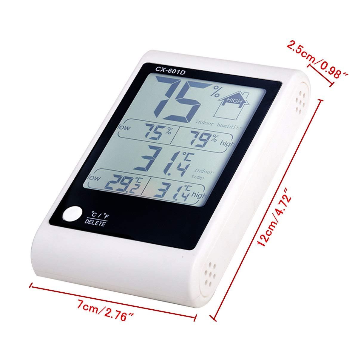 Digital LCD Indoor Thermometer Hygrometer ，High-Precision Electronic and, Memory Function
