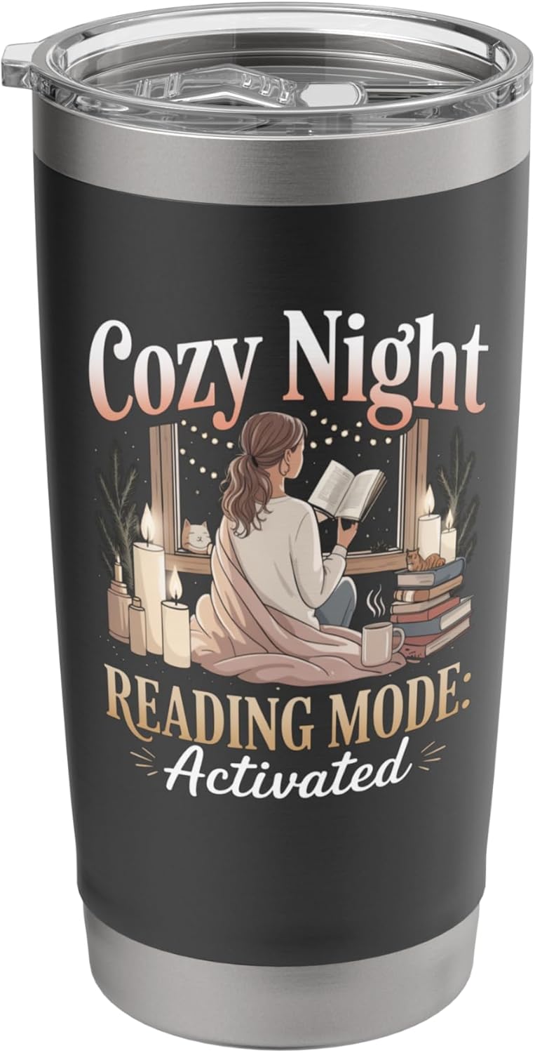 Cozy Night Reading Mode Activated Window Stainless Steel Insulated Tumbler