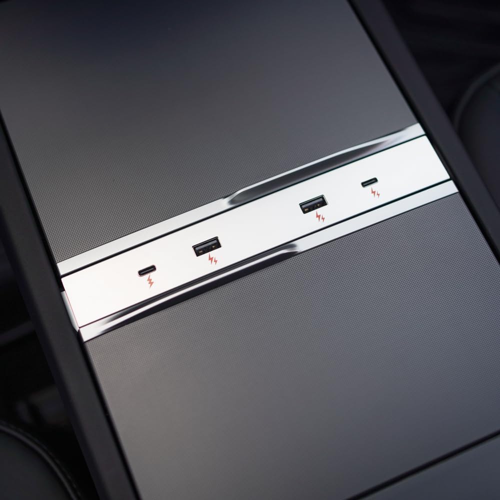 Tesloid.com USB Inline Bar for Tesla Model 3 (2025 and Newer) and Model Y (2026 and Newer) - Expand Connectivity & Charge Multiple Devices