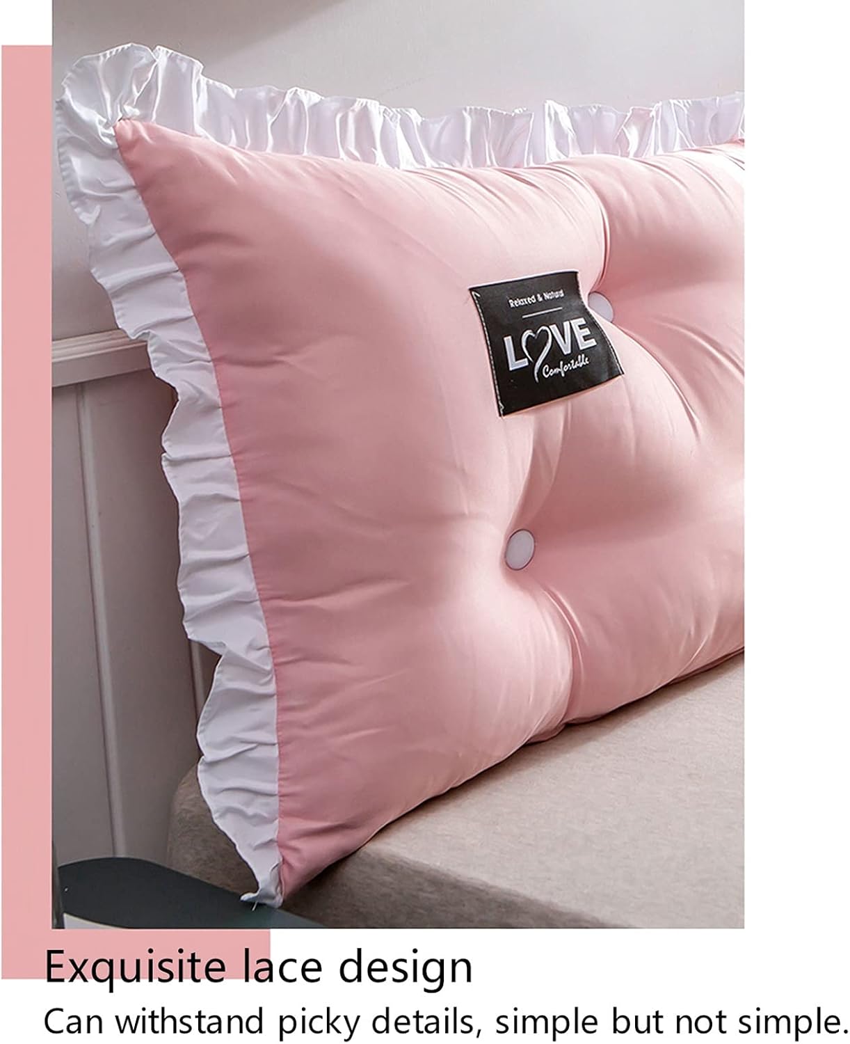 Positioning Support Reading Backrest,Large Wedge Bolster Upholstered Cushion Headboard Pillow,for Day Bed Bunk Bed Removable Cover (Color : A, Size : 951548CM)
