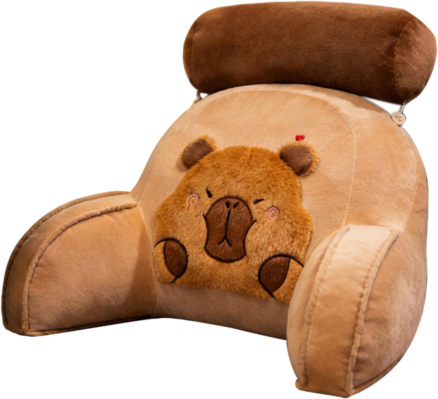 Genérico Pillow for Reading in Bed – Ergonomic Design Capibara for Sofa and Rest | Reading Pillow with Arms, for Adults Watching TV Rest on the Floor or