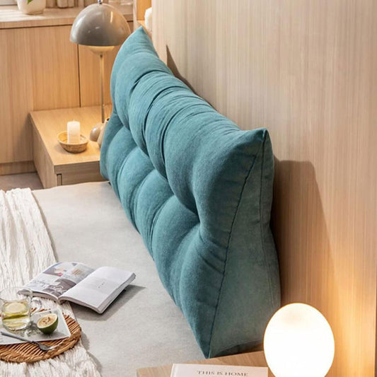 Reading Large Headboard Backrest Triangular Pillow Positioning Support Wedge Pillow for Bed Bolster Sofa Tatami Removable(Size:150x20x45cm(59x7.8x17.8),Color:Blue)