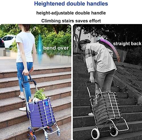 Heavy Duty Collapsible Wagon Cart with 8 Silent Wheels, 360° Rotating Handle, 51KG Load Capacity, Foldable Folding Carts for Easy Transport, Ideal for Outdoor and Stair Climbing