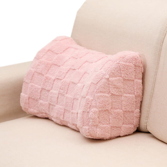 Sofa Lumbar Support Pillows Sponge Couch Cervical Neck Pillow Office Chair Waist Cushion Bed Rest Reading Back Cushions (Pink, 45×19×28cm/17.7"×7.48"×11.02)