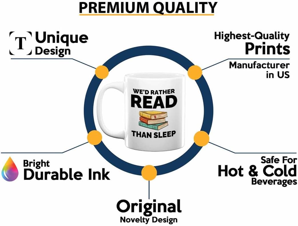 Book Lover Coffee Mug 11oz White - Read than sleep - Gift For Poets Bookish People Bibliophile Librarian Book Club Reader