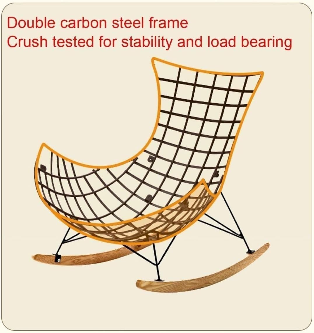 LSLYTQ Living Room Reclining Rocking Chair, Rocking Chair with Foot Stool, Balcony Relaxing Chair, Armchair, Soft Leather Chair, Bedroom Lounge Living Room Reading Chair