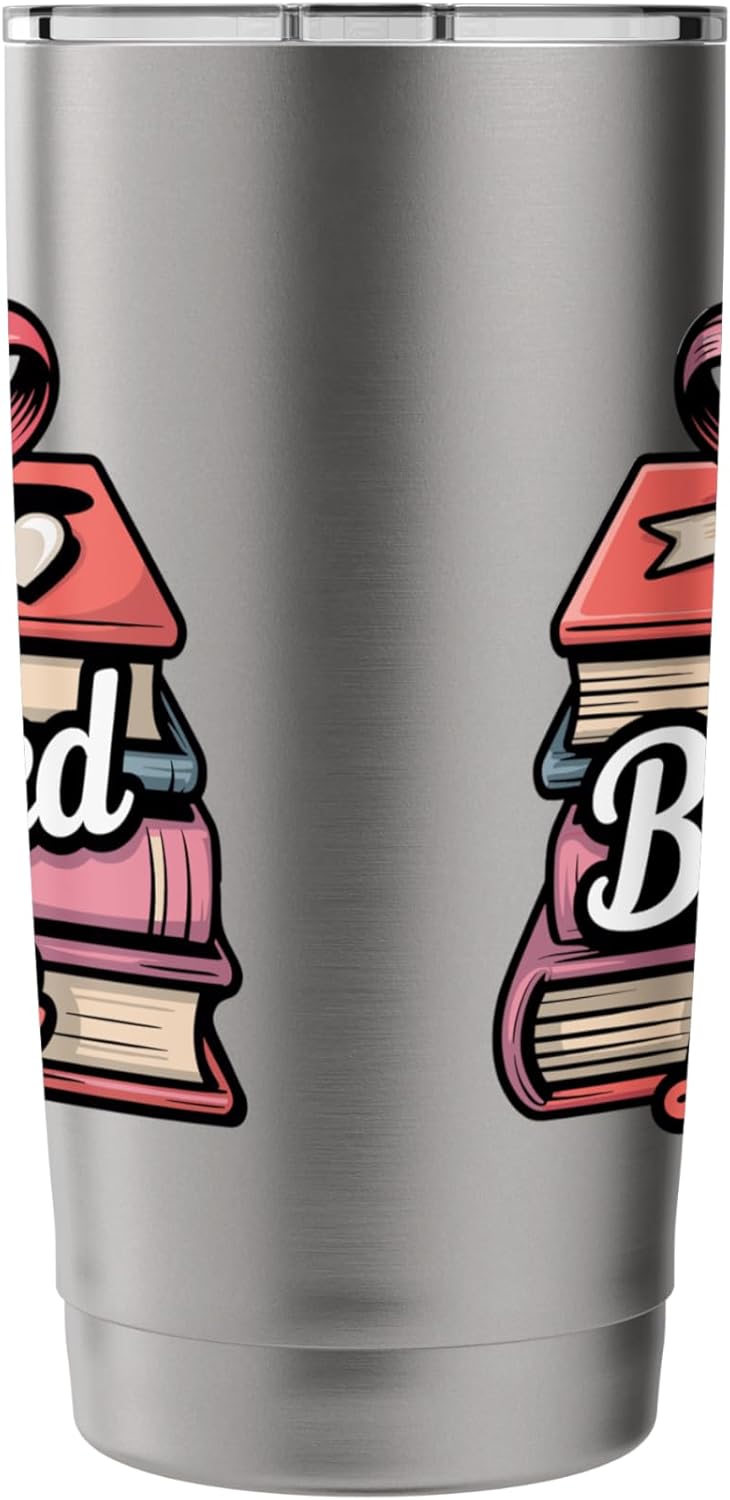 Booked with Love Romantic Reader Quote Valentine Book Lover Stainless Steel Insulated Tumbler