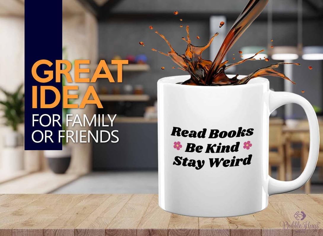 Reading Coffee Mug 11oz White - Read Books - Reader Gift Bookworm Owl Lover Cat Lover Book Lover Novelist Librarian Writer