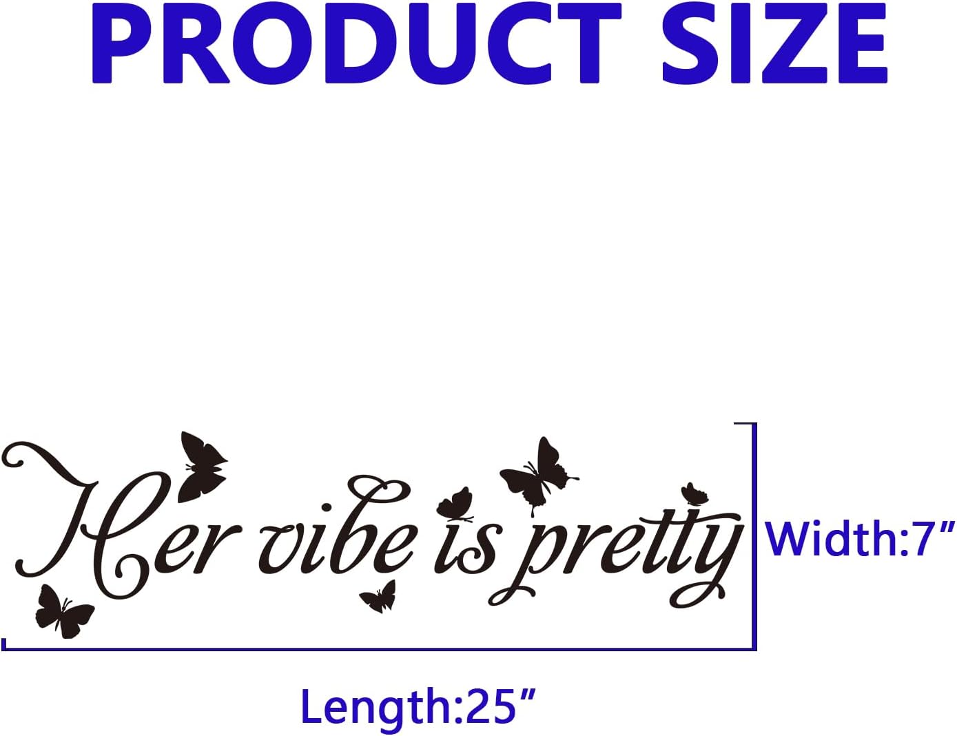 Women Quotes Wall Stickers for Bedroom: Inspirational Positive Vinyl Art Wall Decals for Home Living Room Bathroom - Her Vibe is Pretty 25" X 7"