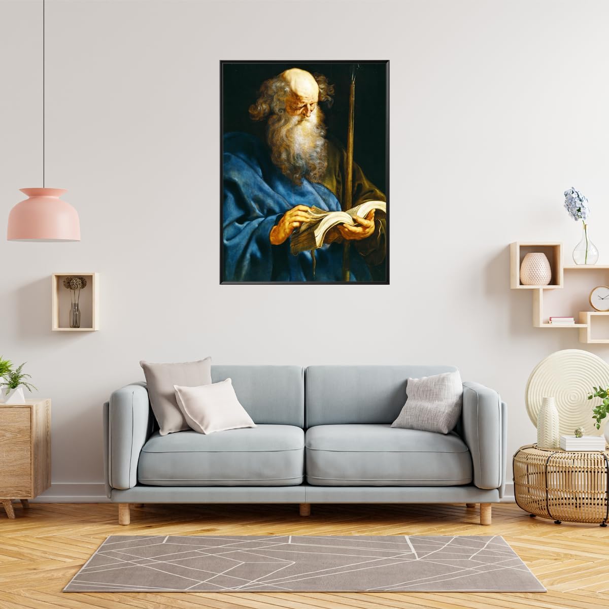 Peter Paul Rubens Paintings - The White-Bearded Old Man Reading a Book Canvas Wall Art, Self-Portrait of a Man Baroque Poster, Famous Oil Paintings Reproduction for Home Office Room Unframed (Color 9,12x16in/30x40cm)