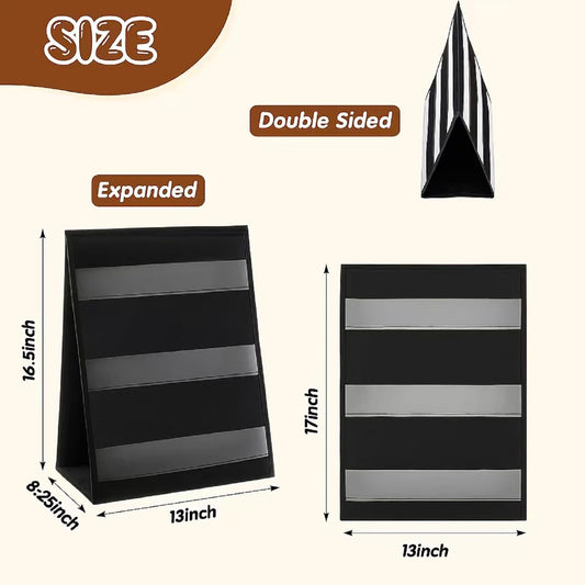 Faccito Bookmark Display Stand, Double Sided Portable Holder for Bookmarks, Black Desktop Display Rack for Retail Store, Booth, Craft Shows Fair, Library, No Assembly Required
