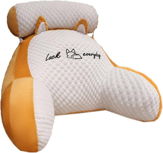 Tingting's Dream Office Lumbar Back Pillow Sofa Backrest Reading Rest Pillows Sleeping Head Neck Support Cushion Chair Waist Cushions (Yellow-A, 60×45×20CM/23.6"×17.7"×7.87")