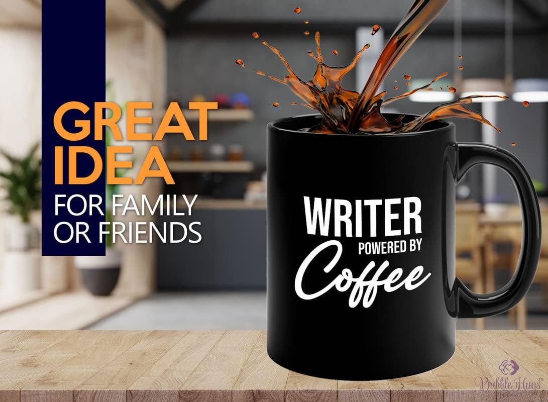 Writer Coffee Mug 11oz Black - Writer by coffee - Paper Butterfly Lid For Novelist Poet Columnist Encouragement journalist author book lover bookworm