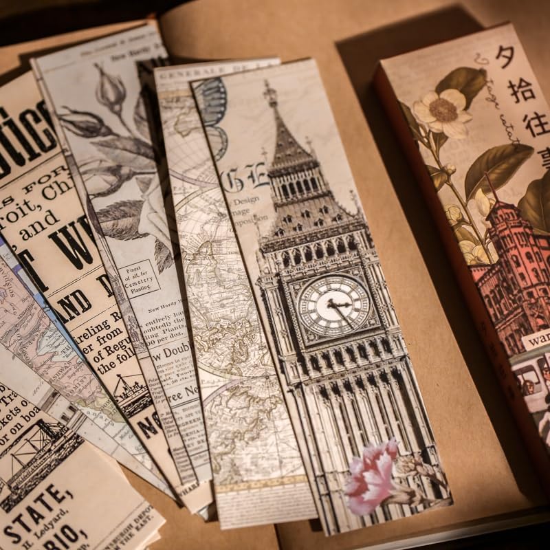 Generic 30PCS Vintage Aesthetic Bookmarks for Reading Women, Retro Natural Butterfly Flower Boxed Cardboard Paper Bookmarks Gifts for Book Lovers (B - 30 PCS)