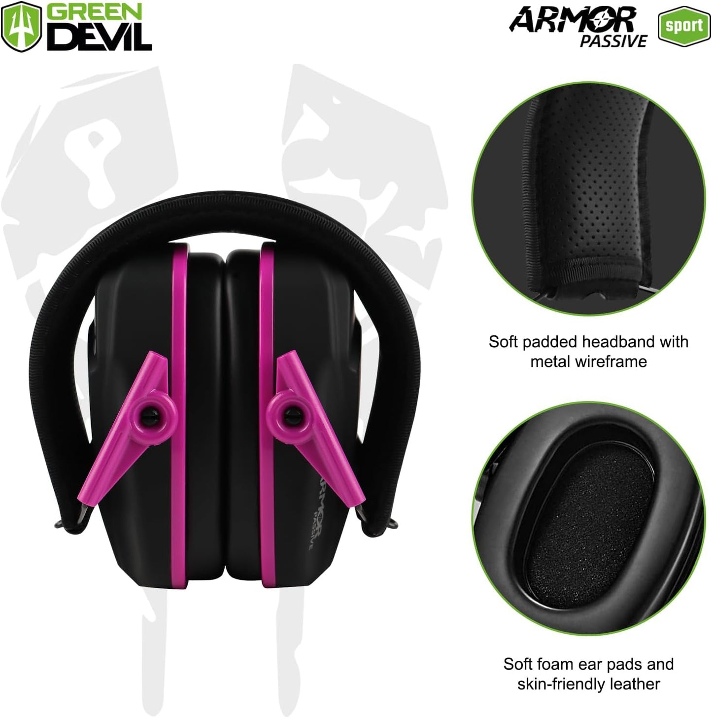 GREEN DEVIL Noise Reduction Hearing Protection Ear muffs Passive Safety Earmuffs Slim Headphones For Shooting Gun Range