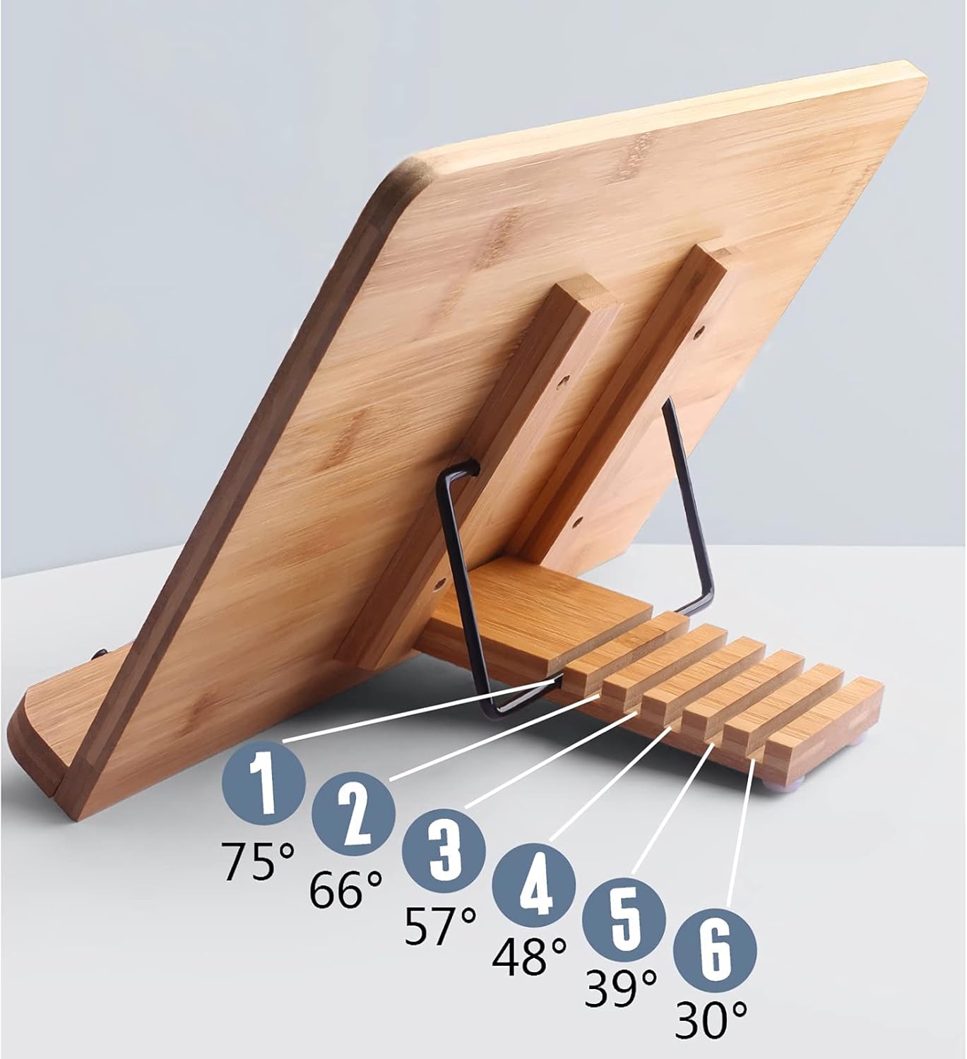 Book Stands and Holders for Reading Textbook Stand, Foldable Book Page Holder, 6 Adjustable Angled Document Holder, Portable Recipe Book Holder for Reading, Drawing for Kitchen and Office ( )