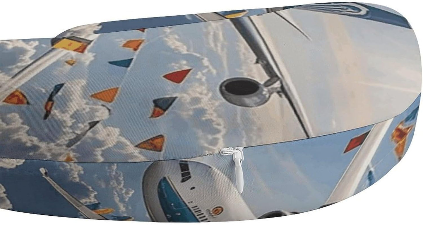 Airplane Neck Pillow Memory Foam U Shaped Pillows Portable Pillows for Shoulder Travel Head Support Pillow with Concealed Zipper for Airplane Car Home Office