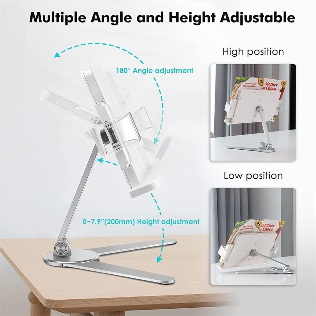 Foldable Reading Book Stand Cookbook Holder Desktop Adjustable Height&Angle Bracket