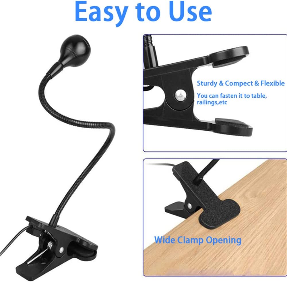 3W UV LED Desk Light,Flexible Gooseneck and Clamp Mini Desk Light with Switch,Portable Glue Curing Lamp Light for Mobile Repair Black