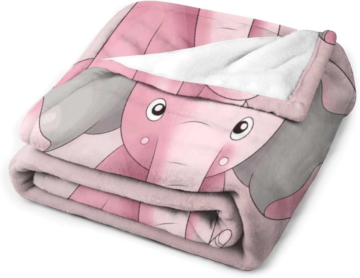 Pink Elephant Blanket Super Soft Lightweight Throw Blanket Cute Cozy Warm Bed Blanket Decorative Fuzzy Blanket All-Season Home Decor Gift for Sofa Couch Living Room 40"*50" （100 * 130cm）